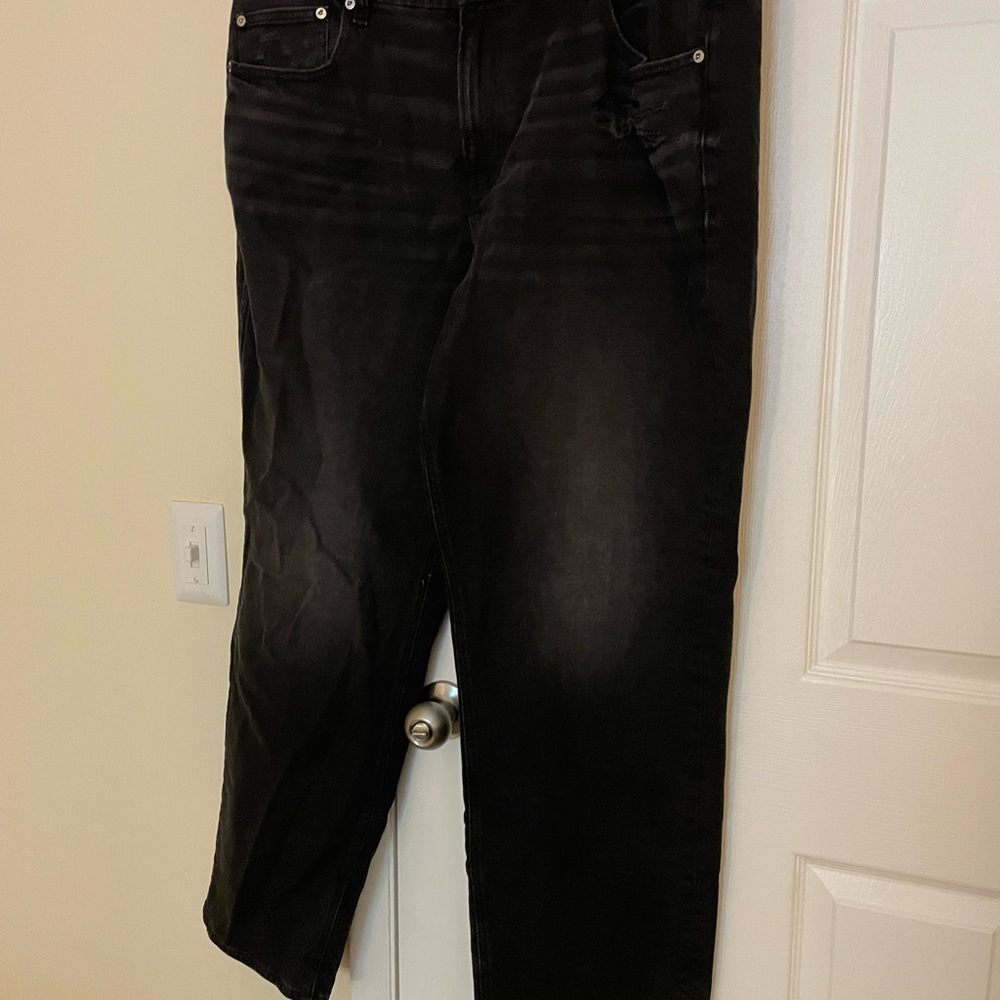 American Eagle women’s jeans size 20 long curvy straight high rise black new nwt